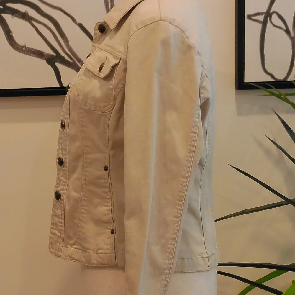 Live A Little Khaki Jacket Sz S - Picture 5 of 7